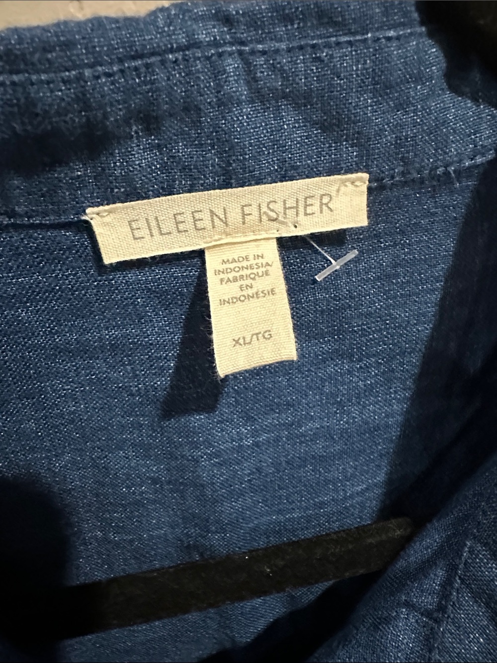 Eileen Fisher Indigo Blue 100% organic Linen button down dresses - Picture 2 of 5